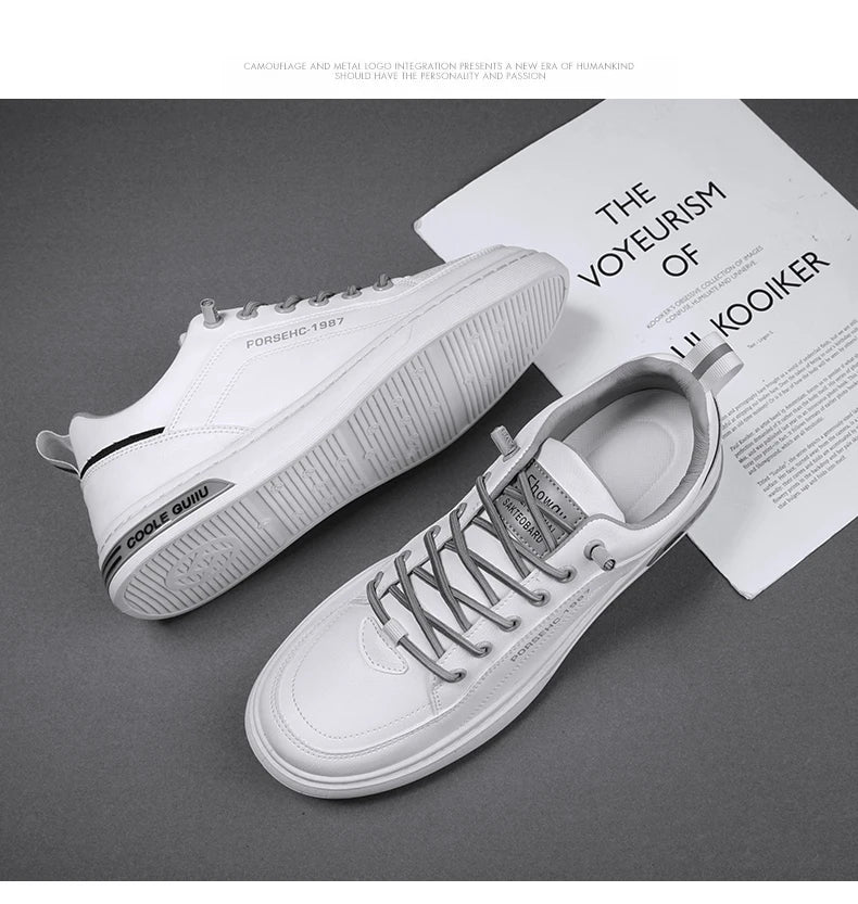 2025 New Trendy Versatile Cloth Shoes Men's Spring New Breathable White Shoes Men's Sports and Leisure Board Shoes Trendy Shoes MU Group