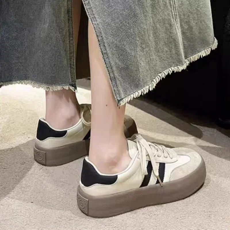 New Design Fashion Casual Shoes Outdoor Lace Up Sneakers for Women Female Comfortable Versatile Sport Shoes Vulcanize Shoes MU Group