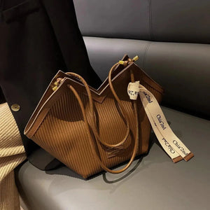 Korean Style Big Bag Women's Bag Casual All-match Canvas Bag Commuter Shoulder Bag Student Tote Bag MU Group