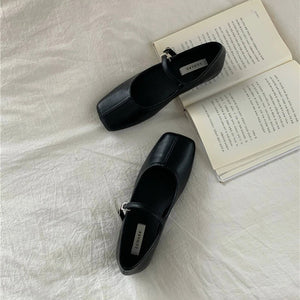 Square Toe Women Ballet Flats Fashion SOft Sole Shoes 2025 Spring Ladies Elegant Street Style Mary Jane Shoes MU Group