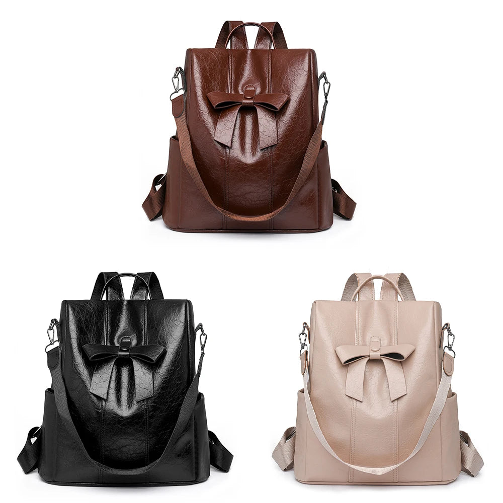Anti Theft Backpack 2025 New Retro Fashion Korean Version Versatile Soft Leather Bag Large Capacity Backpack MU Group