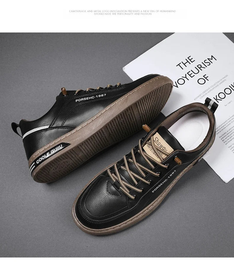 2025 New Trendy Versatile Cloth Shoes Men's Spring New Breathable White Shoes Men's Sports and Leisure Board Shoes Trendy Shoes MU Group