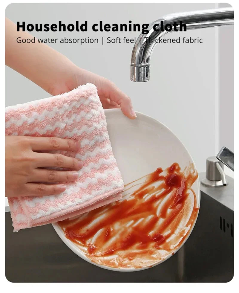 Kitchen Dishwashing Cloth Superfine Fiber Water Absorbent Cleaning Cloth Multipurpose Household Wipe Towels Cleaning MU Group