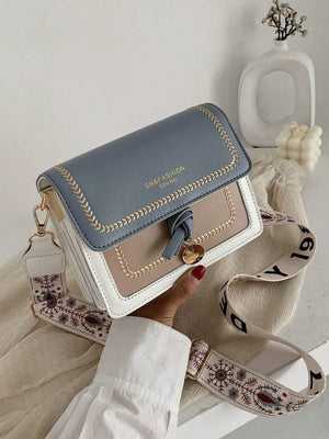Fashionable Bag for Women, Versatile New Crossbody Bag, Casual, Contrasting Color, Small Square Bag, Wide Shoulder Strap MU Group