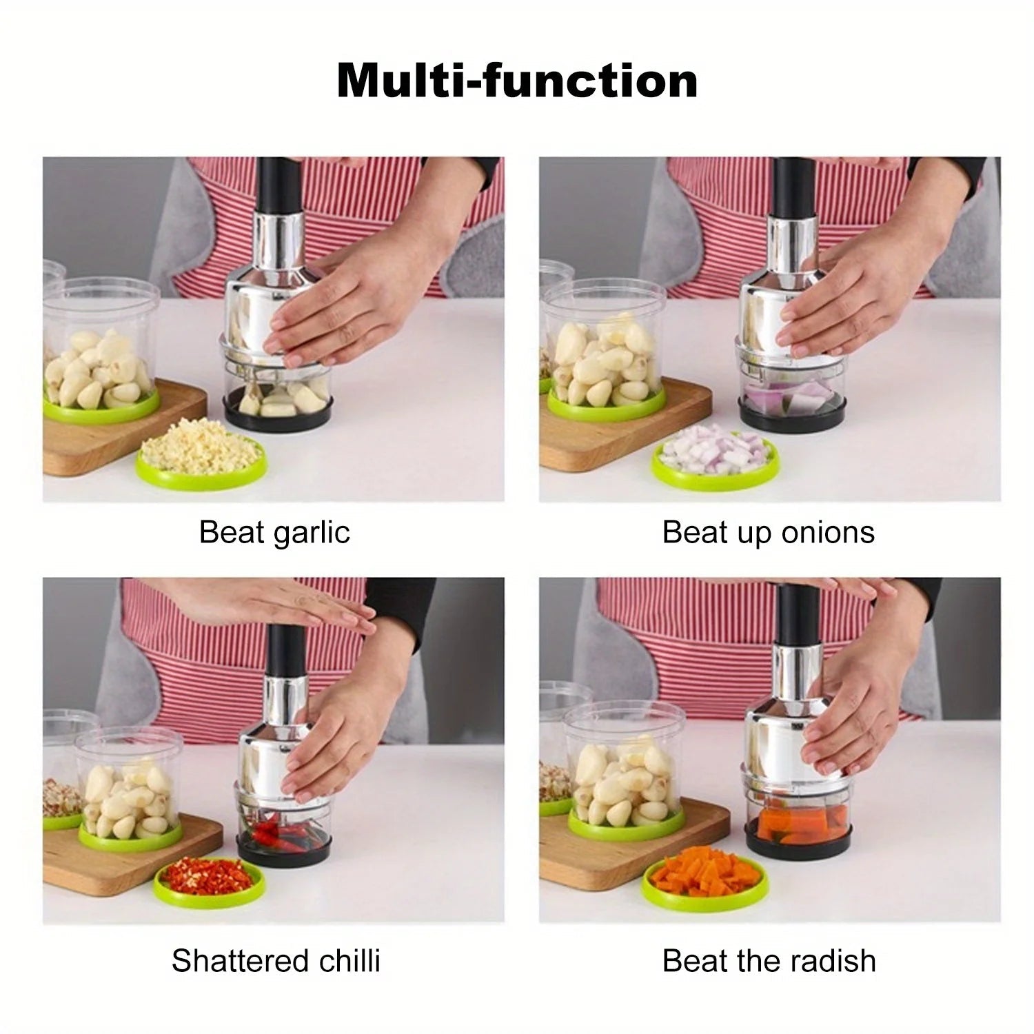 Manual Onion Chopper Stainless Steel Garlic Presser Food Crusher Cutter Meat Mincer Hand Press for Vegetable Kitchen Tool MU Group