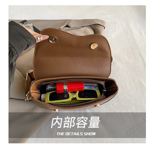 Small Leather Saddle Armpit Bags for Women Summer Chain Shoulder Crossbody Bag Ladies Vintage Underarm Handbags Woman bolsa MU Group