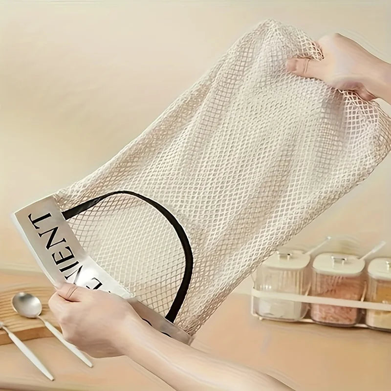 1-5pcs Space-Saving Wall-Mounted Organizer for Plastic Bags Reusable Elastic Mesh Storage Rack for Kitchen Clothes Bags MU Group
