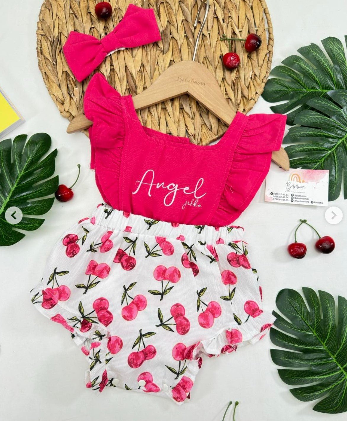angel avocado bandana romper set - Justyol