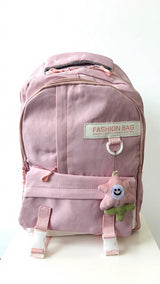 Sac à dos scolaire casual multicolore – orné d’un accessoire à l’avant Pour Elle