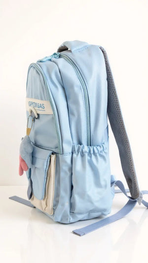 Sac à dos scolaire casual – Couleurs variées & petit accessoire tendance ! Pour Elle