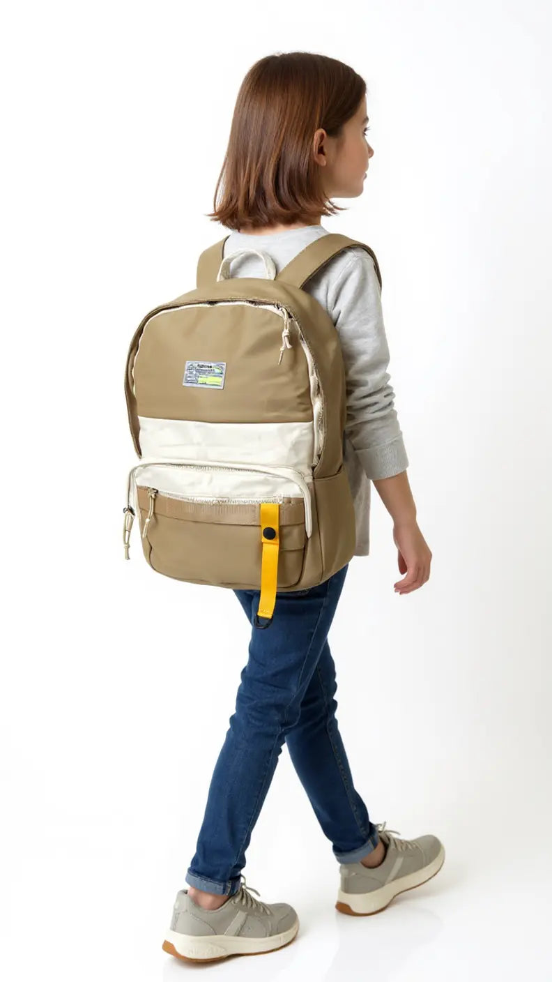Sac à dos scolaire simple aux couleurs combinées, usage polyvalent Pour Elle