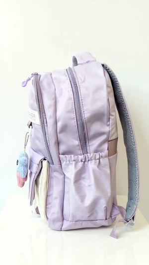 Sac à dos scolaire casual multicolore – orné d’un accessoire à l’avant Pour Elle
