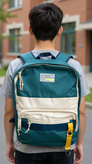 Sac à dos scolaire simple aux couleurs combinées, usage polyvalent Pour Elle