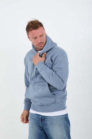 Erkek Oversize Kapüşonlu Kanguru Cepli Sweatshirt - Justyol