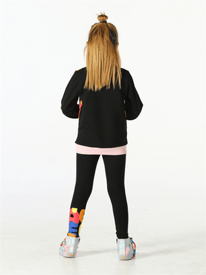 alphabet desenli kiz çocuk sweatshirt takim - Justyol