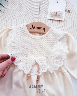 amelia buckle lace robe detailed jumpsuit set - Justyol