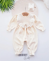 amelia buckle lace robe detailed jumpsuit set - Justyol