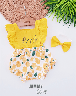 angel avocado bandana romper set - Justyol