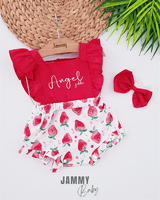 angel avocado bandana romper set - Justyol