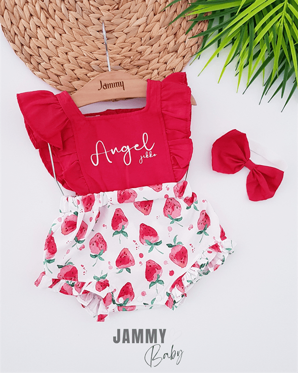 angel avocado bandana romper set - Justyol