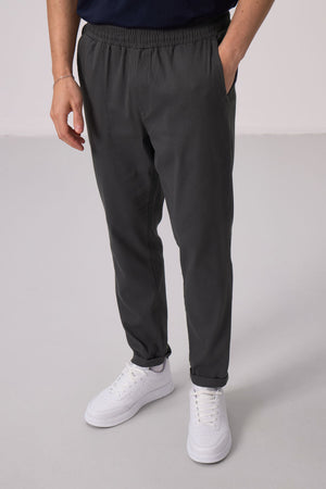 vert standart fit dokuma hafif esnek chino pantolon - 82175 - Justyol