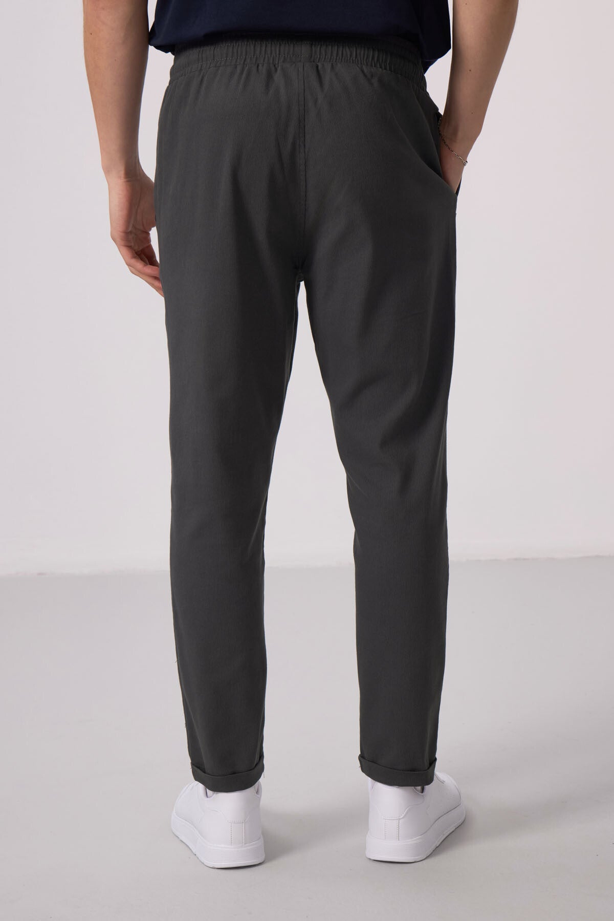 vert standart fit dokuma hafif esnek chino pantolon - 82175 - Justyol