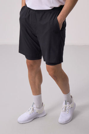 polyester ince yumuşak standart fit erkek taytli şort - 81287 - Justyol