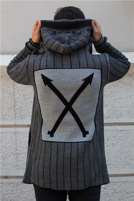 Poncho cardigan à manches décorées pour homme - Justyol