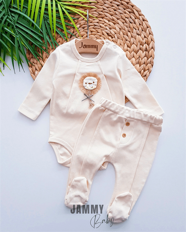 seasonal 2 - piece set with lion figure - brown - Justyol