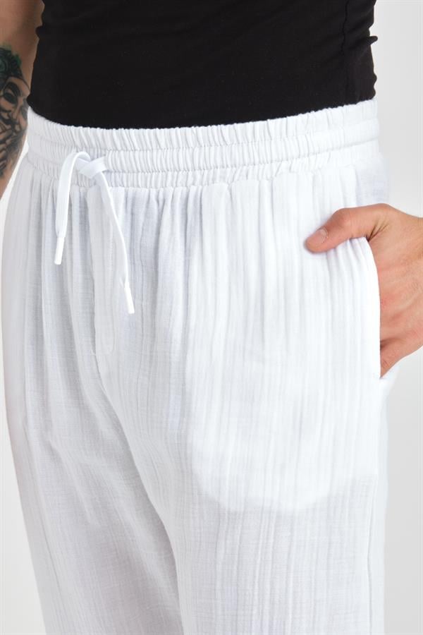 Baggy Kalıp Müslin Kumaş Pantolon - Justyol
