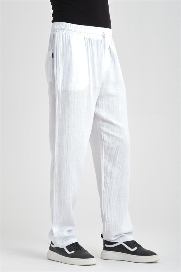 Baggy Kalıp Müslin Kumaş Pantolon - Justyol