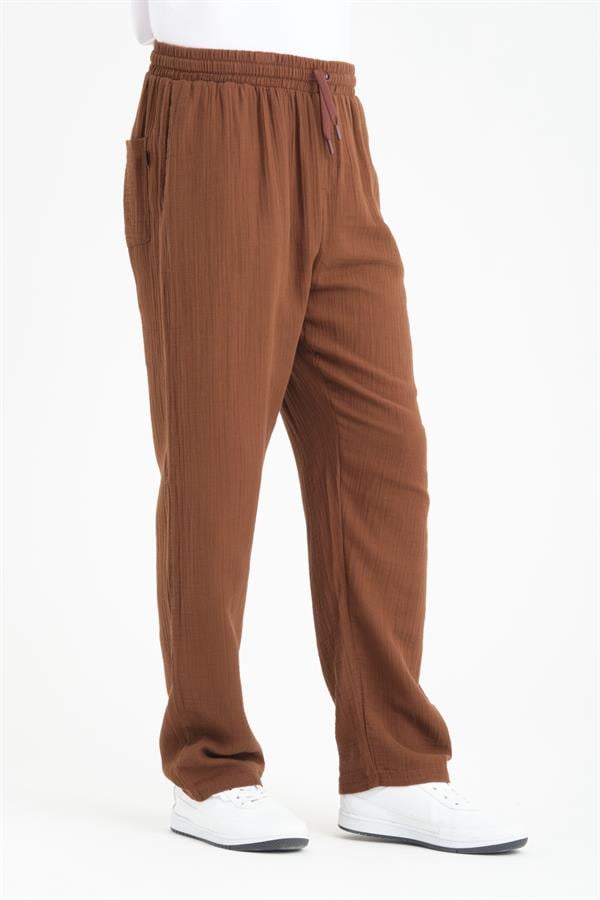 Baggy Kalıp Müslin Kumaş Pantolon - Justyol