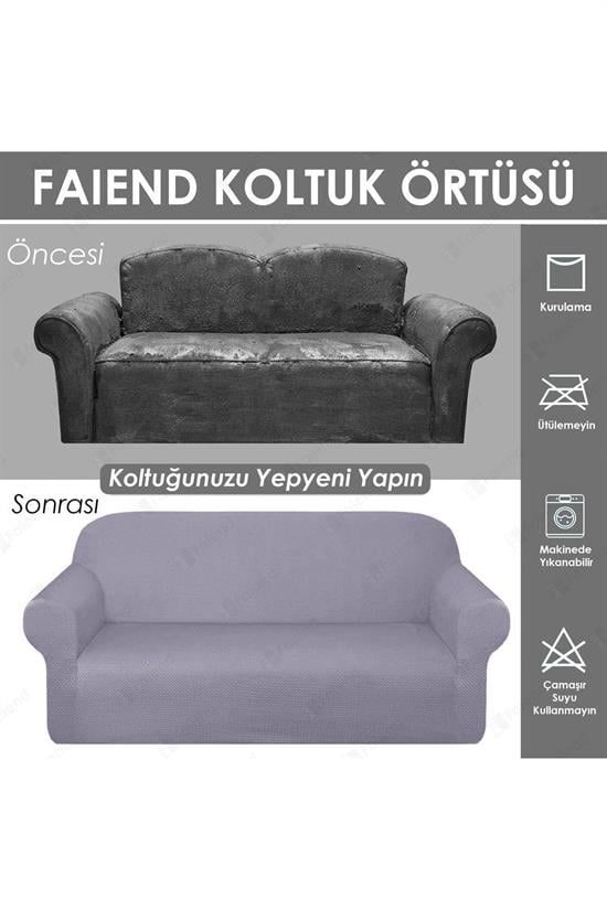 balpeteği 3 kişilik vizon lastikli kanepe örtüsü | lastikli koltuk örtüsü | koltuk kilifi - Justyol