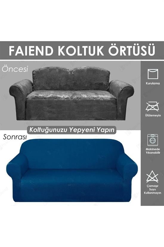 balpeteği 3 kişilik vizon lastikli kanepe örtüsü | lastikli koltuk örtüsü | koltuk kilifi - Justyol