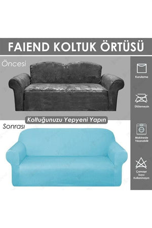 balpeteği 3 kişilik vizon lastikli kanepe örtüsü | lastikli koltuk örtüsü | koltuk kilifi - Justyol
