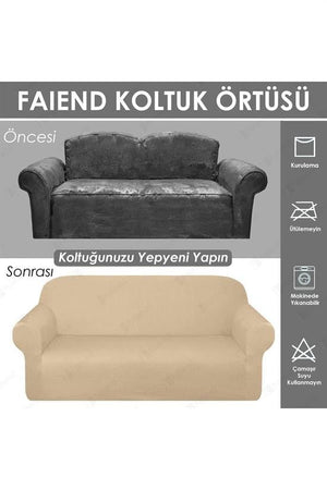 balpeteği 3 kişilik vizon lastikli kanepe örtüsü | lastikli koltuk örtüsü | koltuk kilifi - Justyol