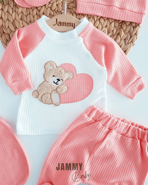 bear heart 5 piece newborn set - Justyol
