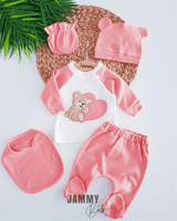 bear heart 5 piece newborn set - Justyol