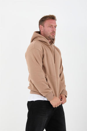 Erkek Oversize Kapüşonlu Kanguru Cepli Sweatshirt - Justyol