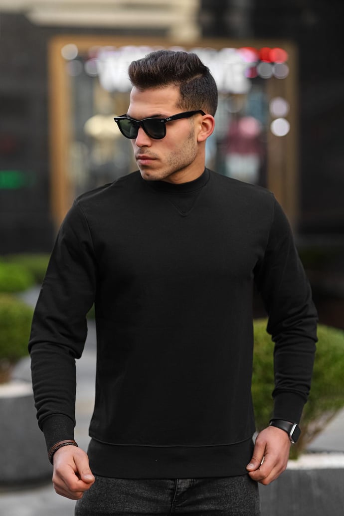 Bisiklet Yaka Basic Sweatshirt - Justyol