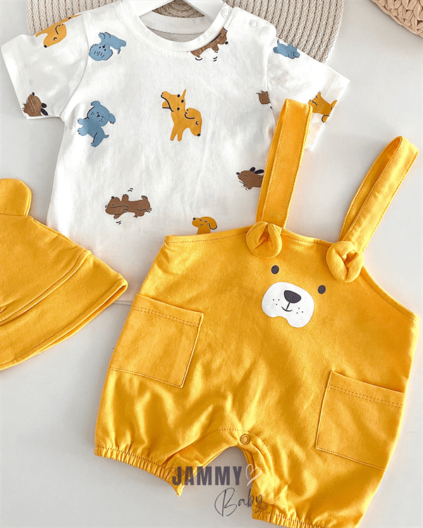 bobi dog themed overalls / body set - Justyol