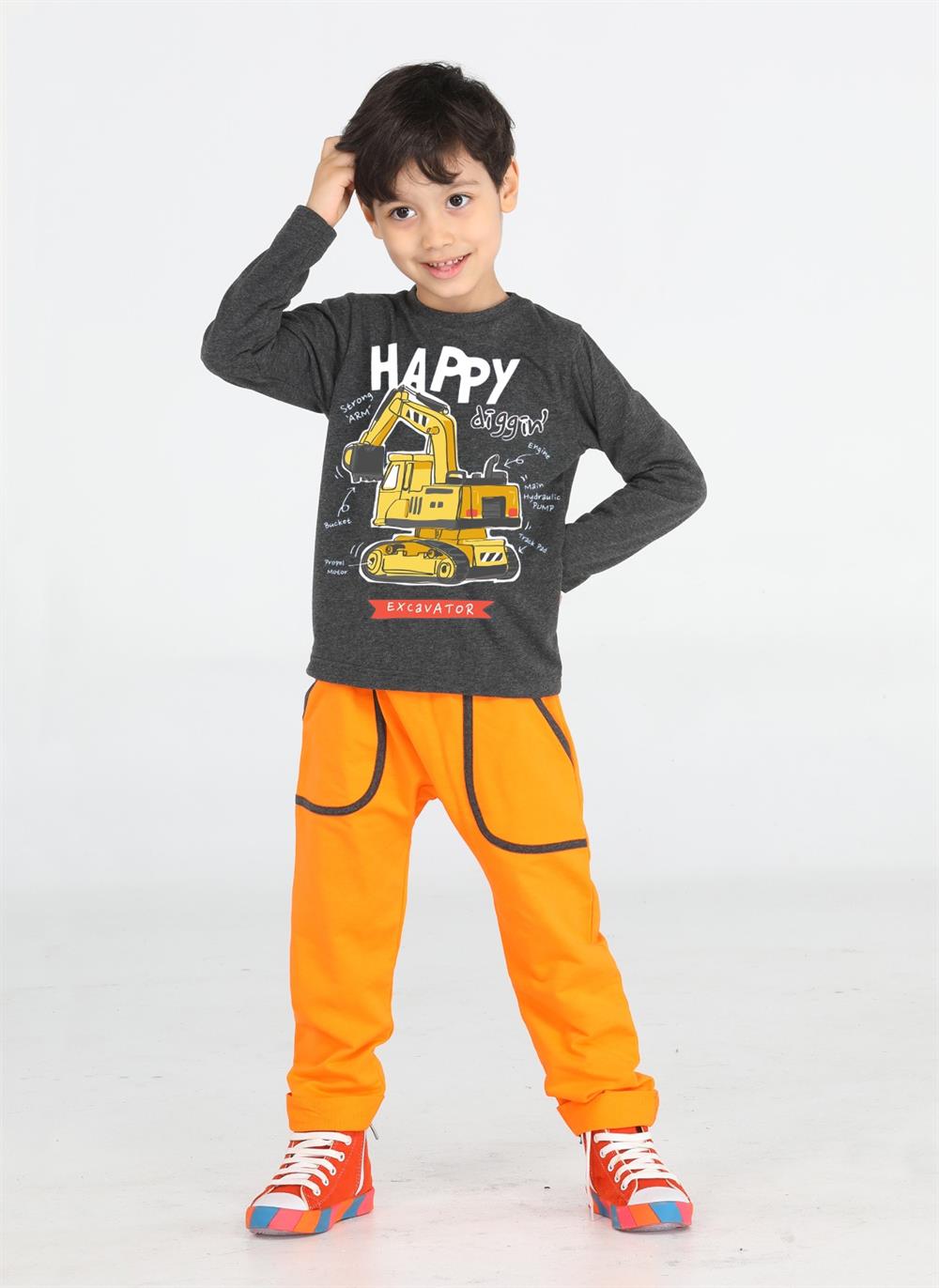 bulldozer erkek çocuk pantolon + t-shirt takim - Justyol