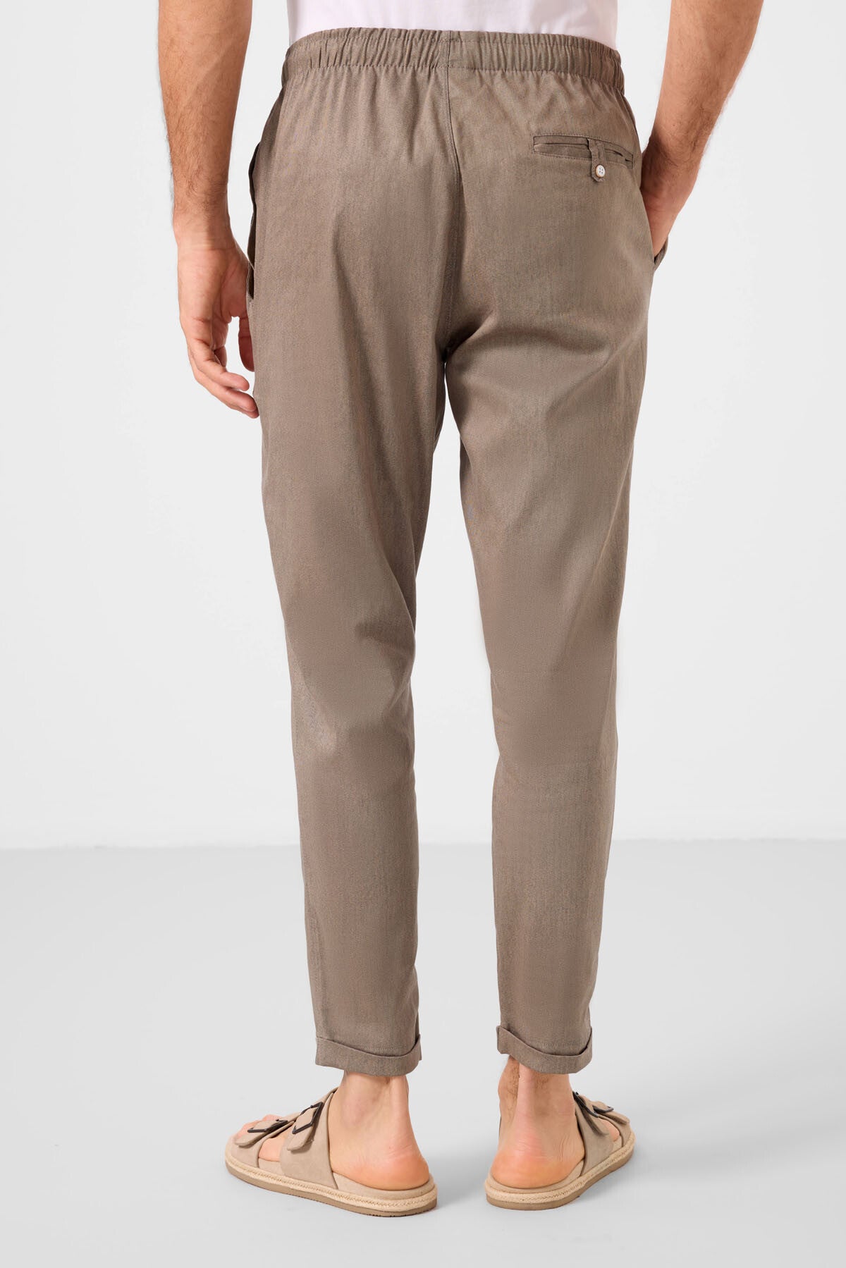 standart fit dokuma hafif esnek chino erkek pantolon - 82178 - Justyol