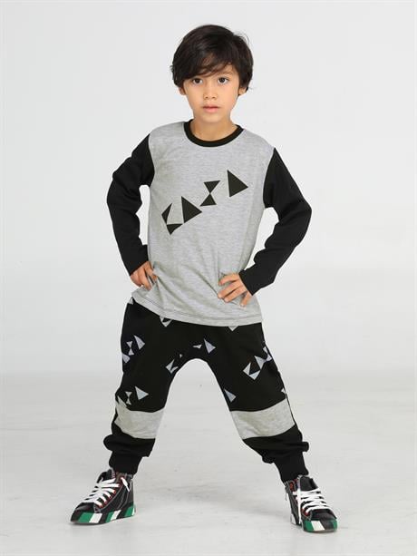 casa black baggy pantolon + t-shirt takim - Justyol