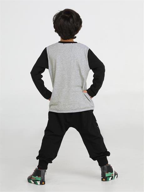 casa black baggy pantolon + t-shirt takim - Justyol