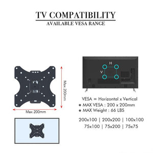 Support TV mobile 17-42”, orientable et inclinable pour plus de confort. Digitronics