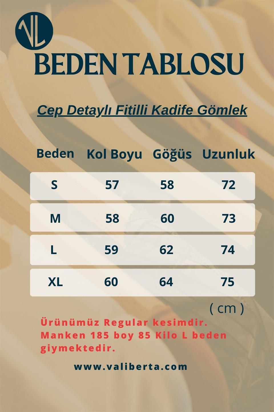 cep detayli fitilli kadife gömlek - Justyol