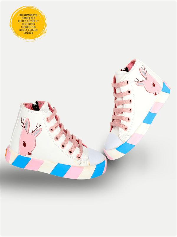 ceylan beyaz ortopedik destekli kiz çocuk sneakers k - Justyol