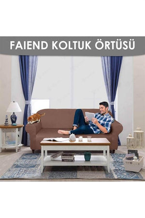 chester 3 kişilik pudra lastikli kanepe örtüsü | lastikli koltuk örtüsü | koltuk kilifi - Justyol
