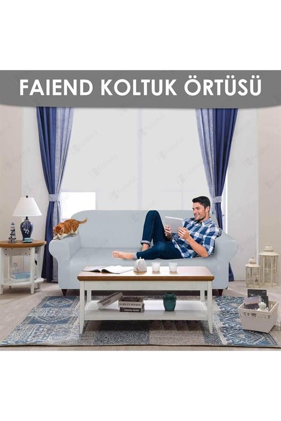 chester 3 kişilik pudra lastikli kanepe örtüsü | lastikli koltuk örtüsü | koltuk kilifi - Justyol